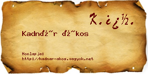 Kadnár Ákos névjegykártya